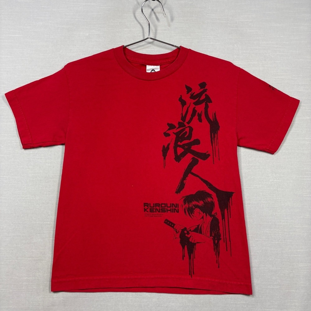 Rurouni Kenshin Anime Japanese Manga Series Promo Graphic Shirt Youth M Red Y2K
